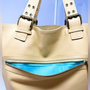 Marc Jacobs Vintage Pebbled Leather Bucket/Hobo blue/green suede interior